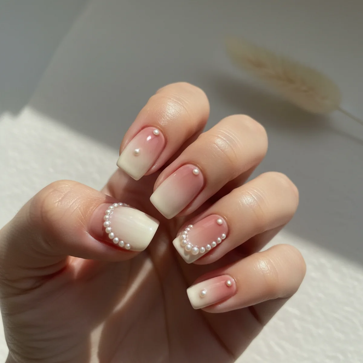 3D Pearl Encasement — chrome nail design ideas
