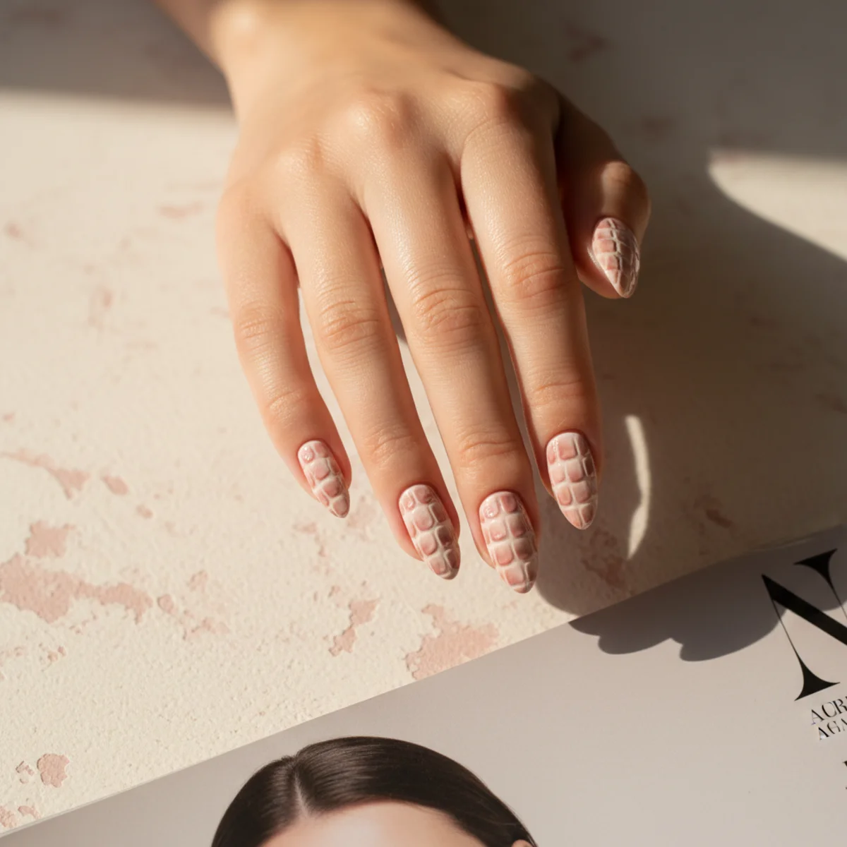 Cloud Painted Over Chrome — chrome nail design ideas
