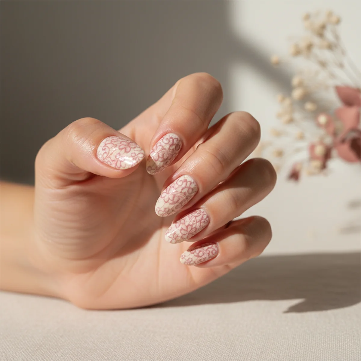 Asymmetric Chrome Half — chrome nail design ideas
