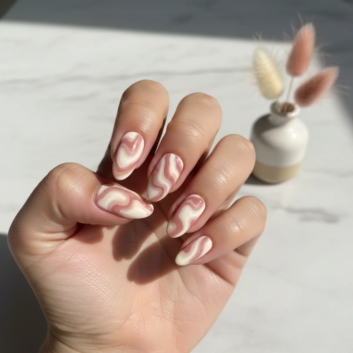 Negative-Space Cobweb — chrome nail design ideas