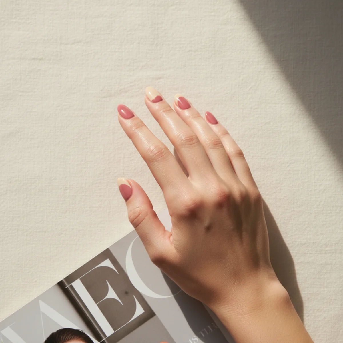 Asymmetric Chrome Half — chrome nail design ideas