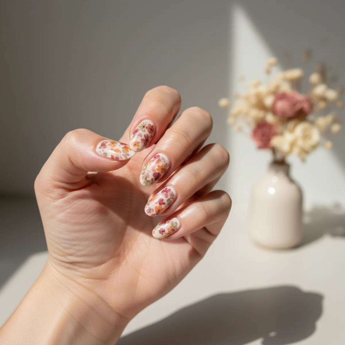 Pearl-Set Half French — chrome nail design ideas