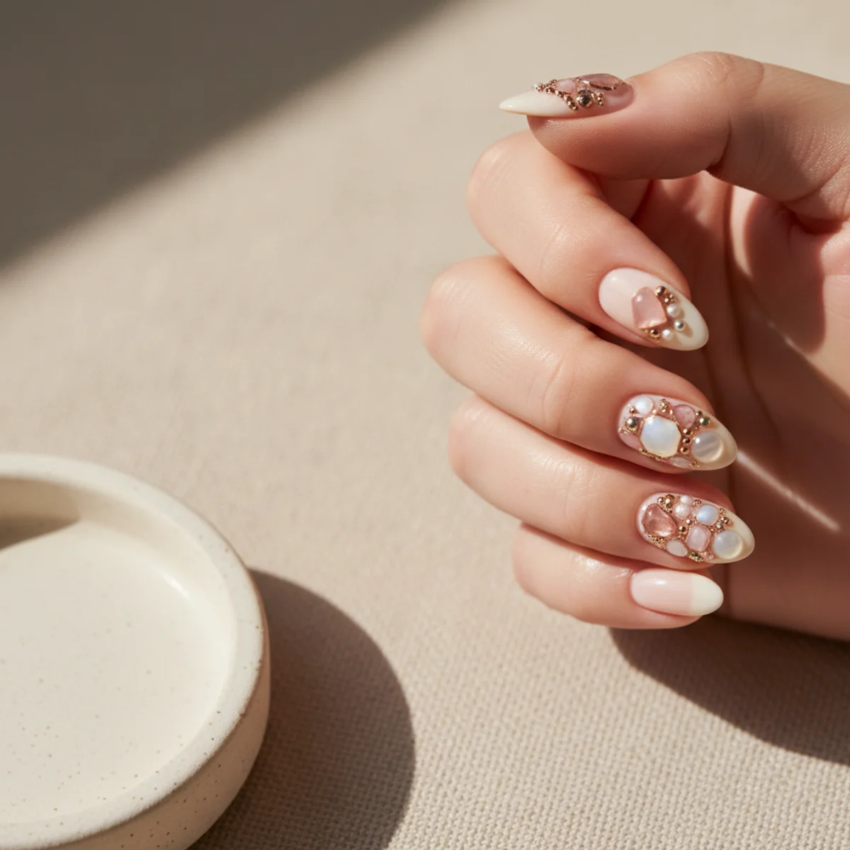 Smoke Ribbon Across Two Fingers — chrome nail design ideas
