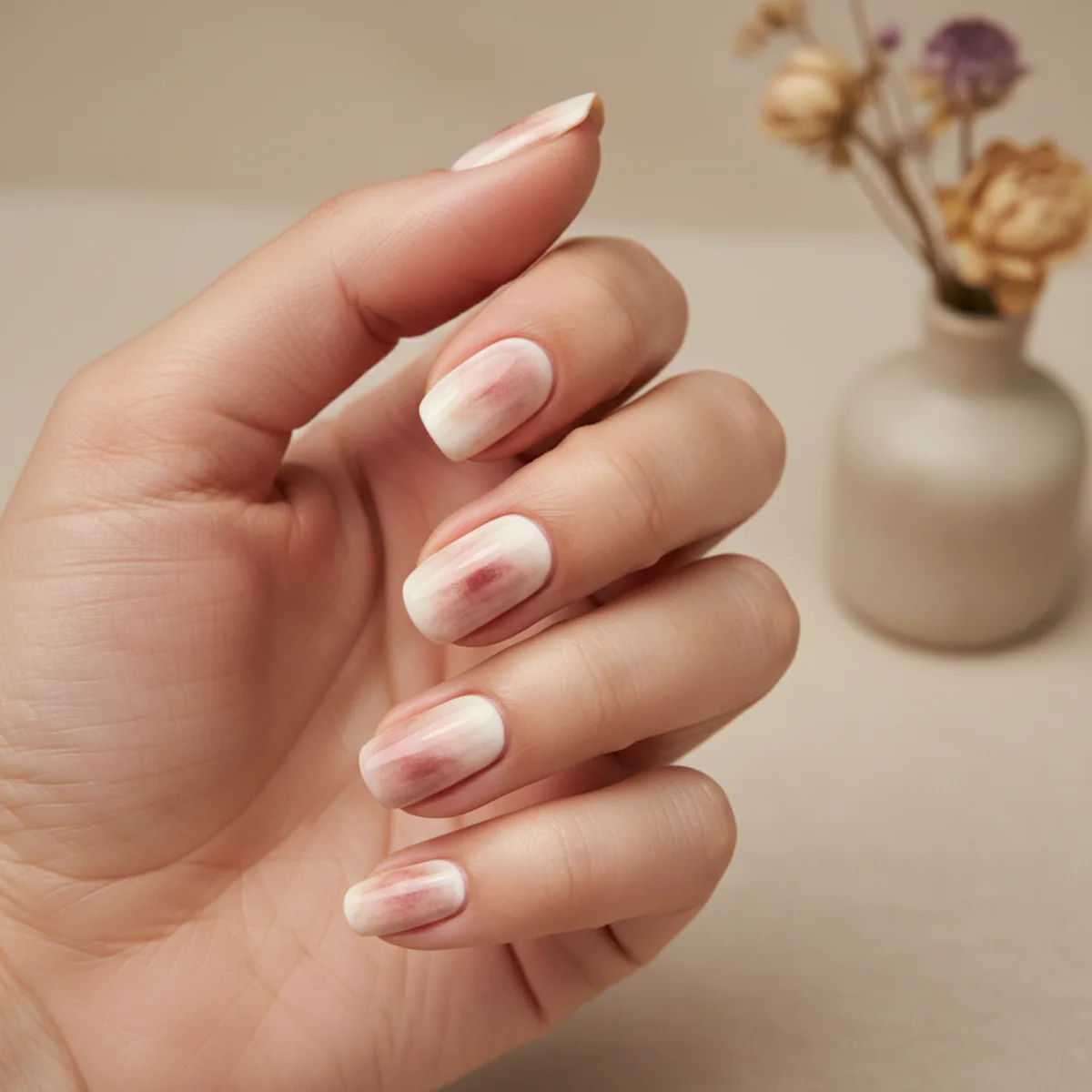 Asymmetric Chrome Half — chrome nail design ideas