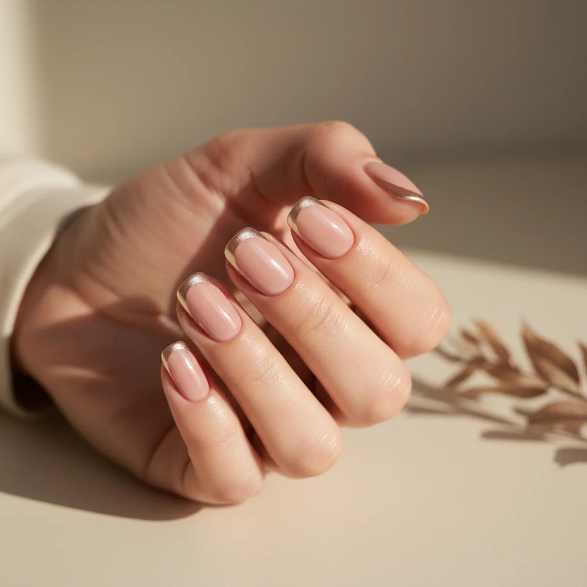 Smoke Ribbon Across Two Fingers — chrome nail design ideas