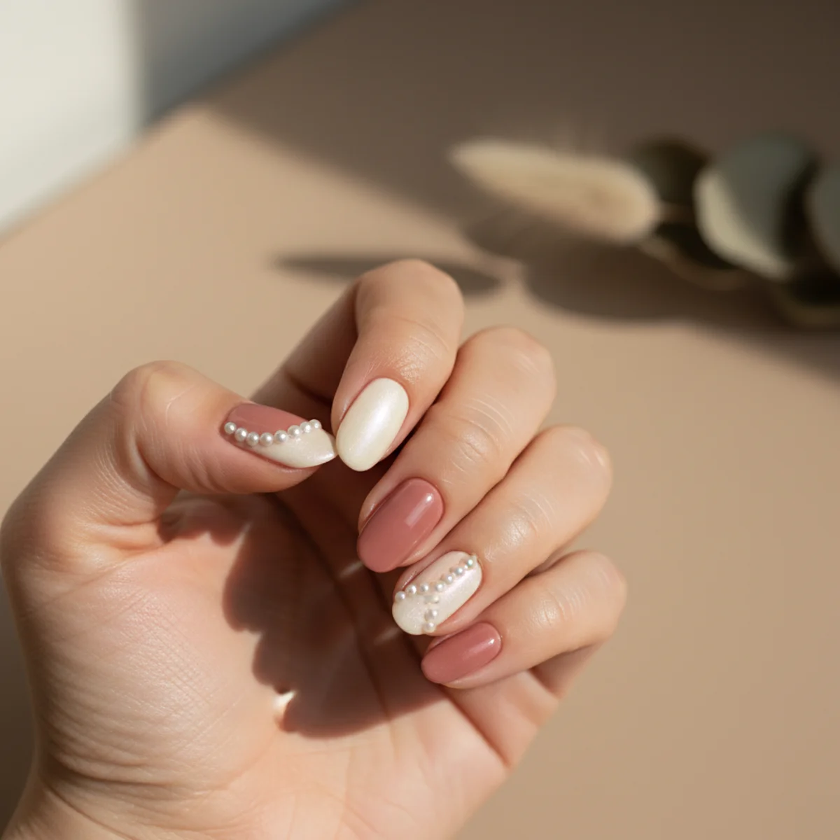 3D Pearl Encasement — cool nail design ideas
