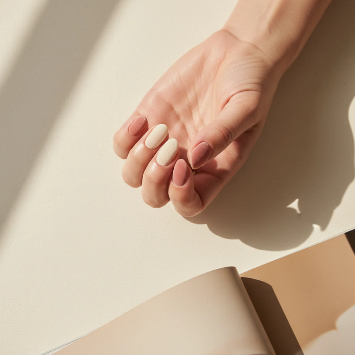 Half-Moon Negative Space — cool nail design ideas