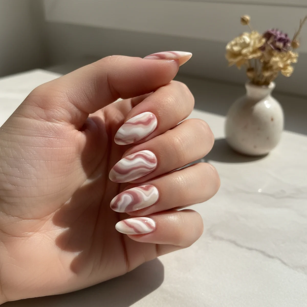 Smoke Ribbon Across Two Fingers — cool nail design ideas