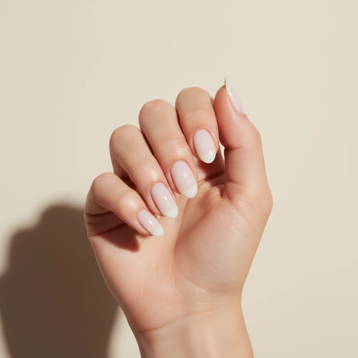 Sheer Blush With Negative Stripe — cute nail design ideas