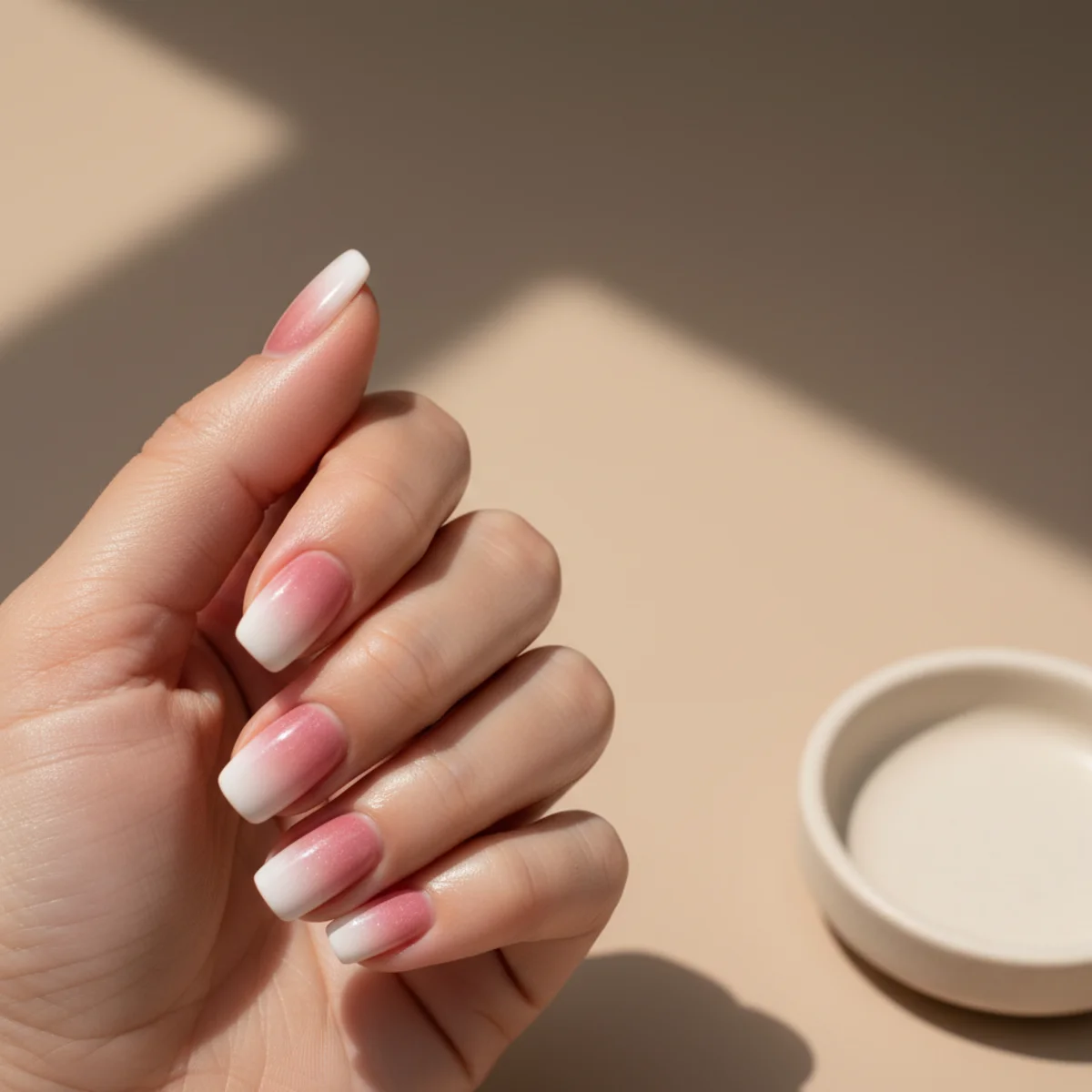 Cotton Cloud With Gold Speck — cute nail design ideas