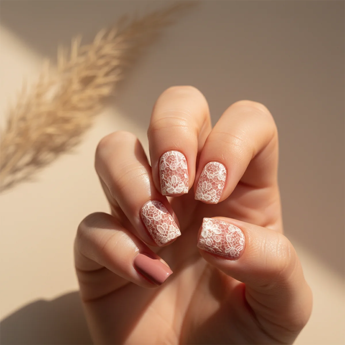 Sheer Lilac With Floral — cute nail design ideas
