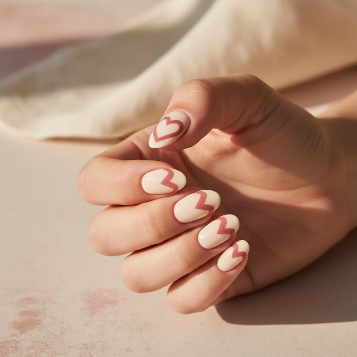 Peach Aura With Pearl — cute nail design ideas