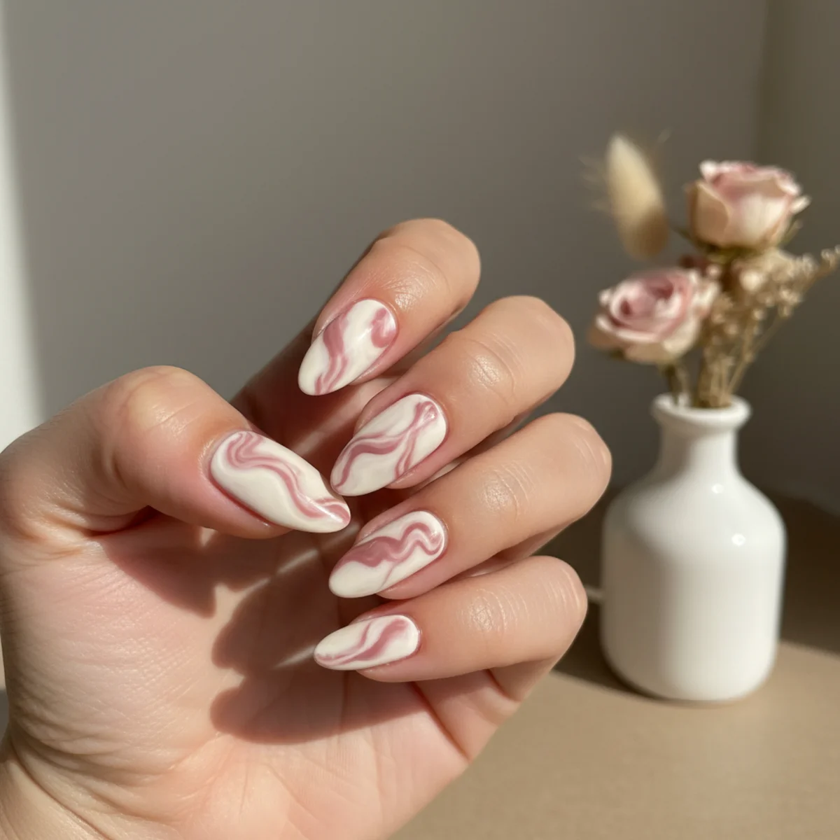 Glazed Cherry With Stem Detail — cute nail design ideas