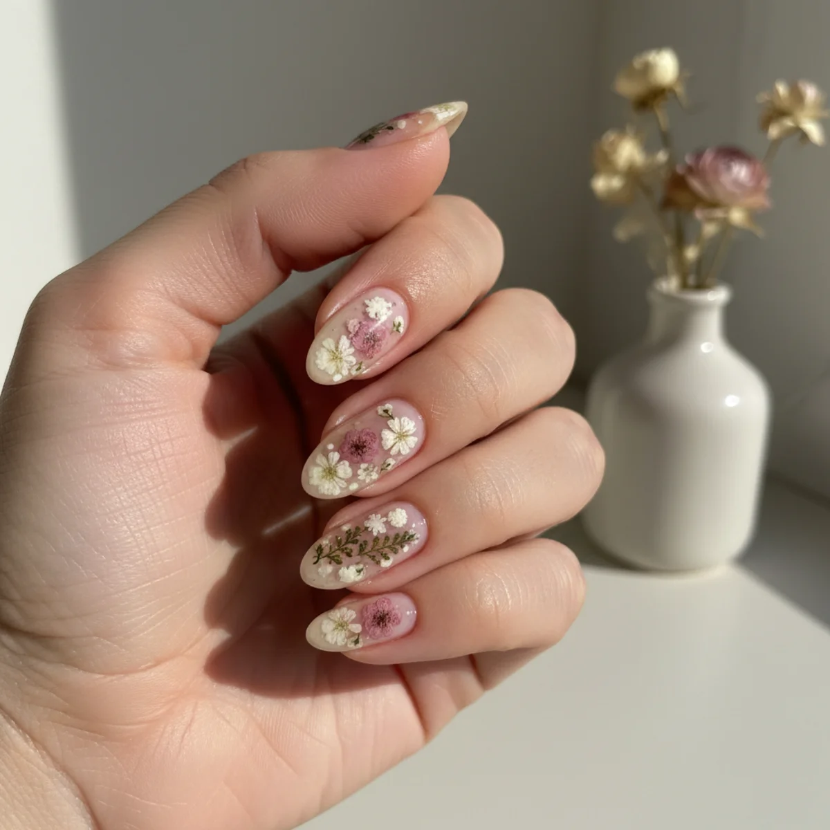 Pearl Drop Half-Moon — cute nail design ideas