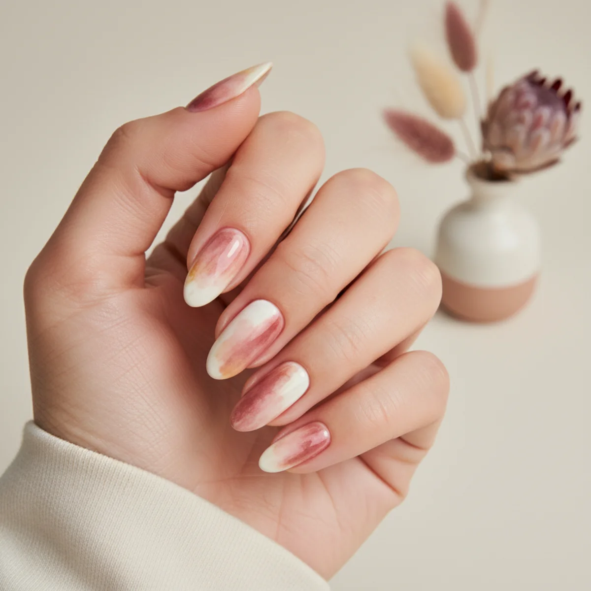 Cinnamon Roll Swirl — cute nail design ideas