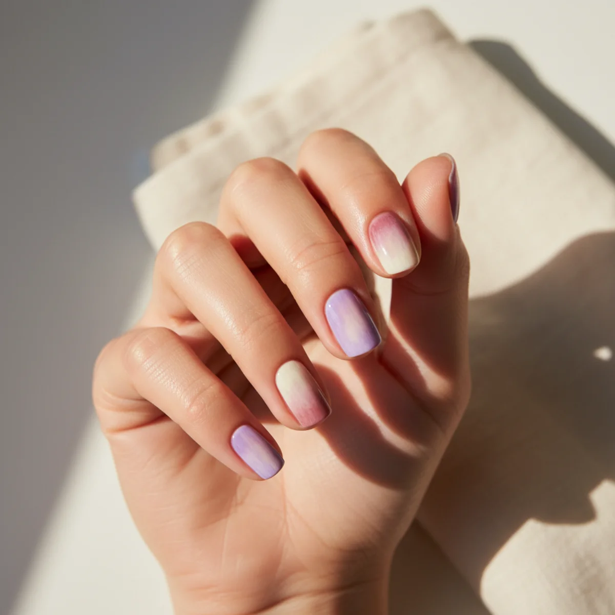 Cloud Cluster Accent — cute nail design ideas