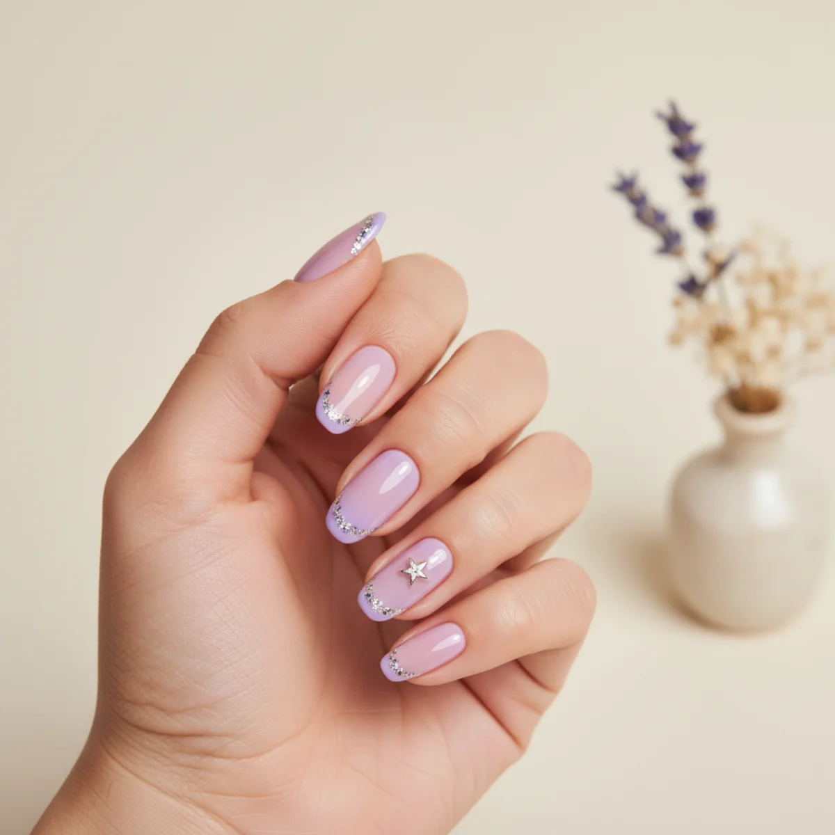 Pearl Half-Moon Easter — easter nail design ideas