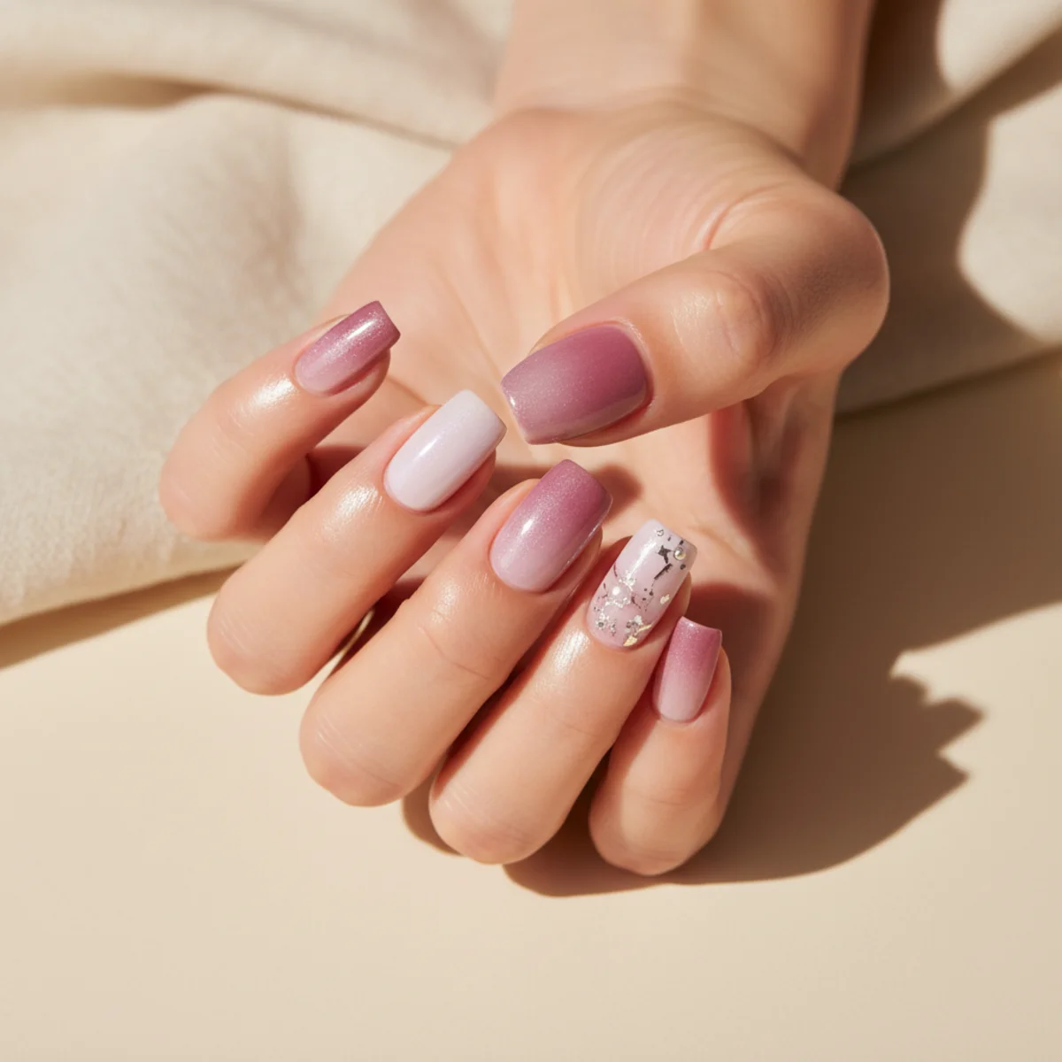 Peach Aura Halo Easter — easter nail design ideas