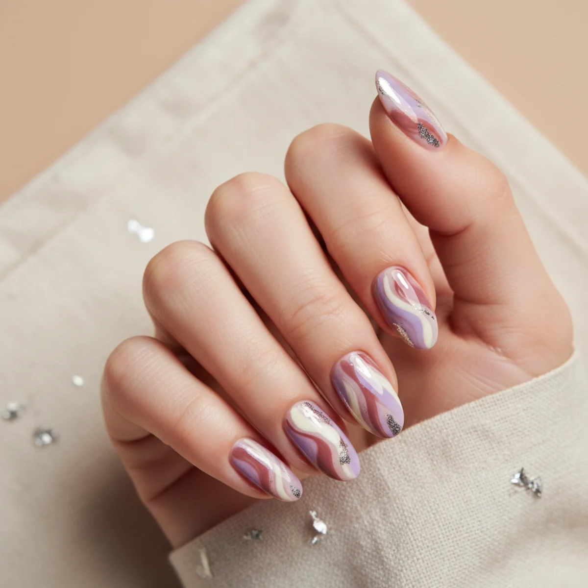 Reverse French Mauve Easter — easter nail design ideas