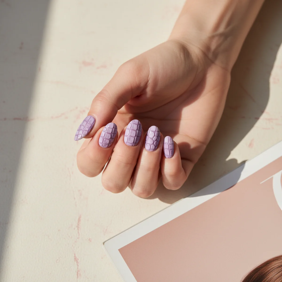 Sheer Lilac With Pearl — easter nail design ideas