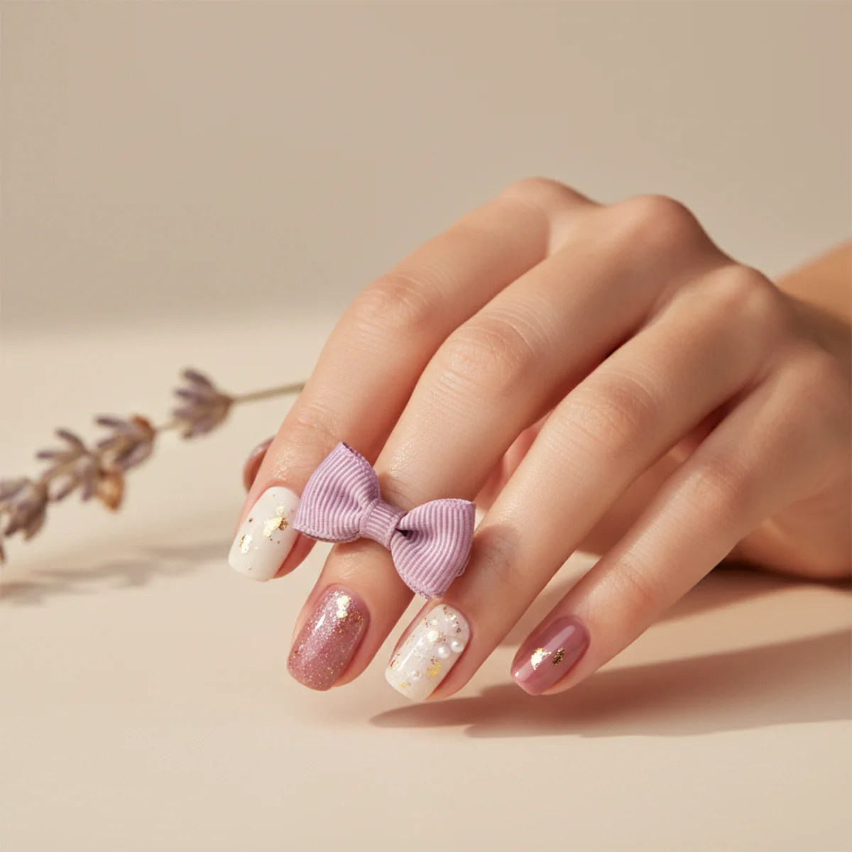 Tonal Pastel Stripe Easter — easter nail design ideas