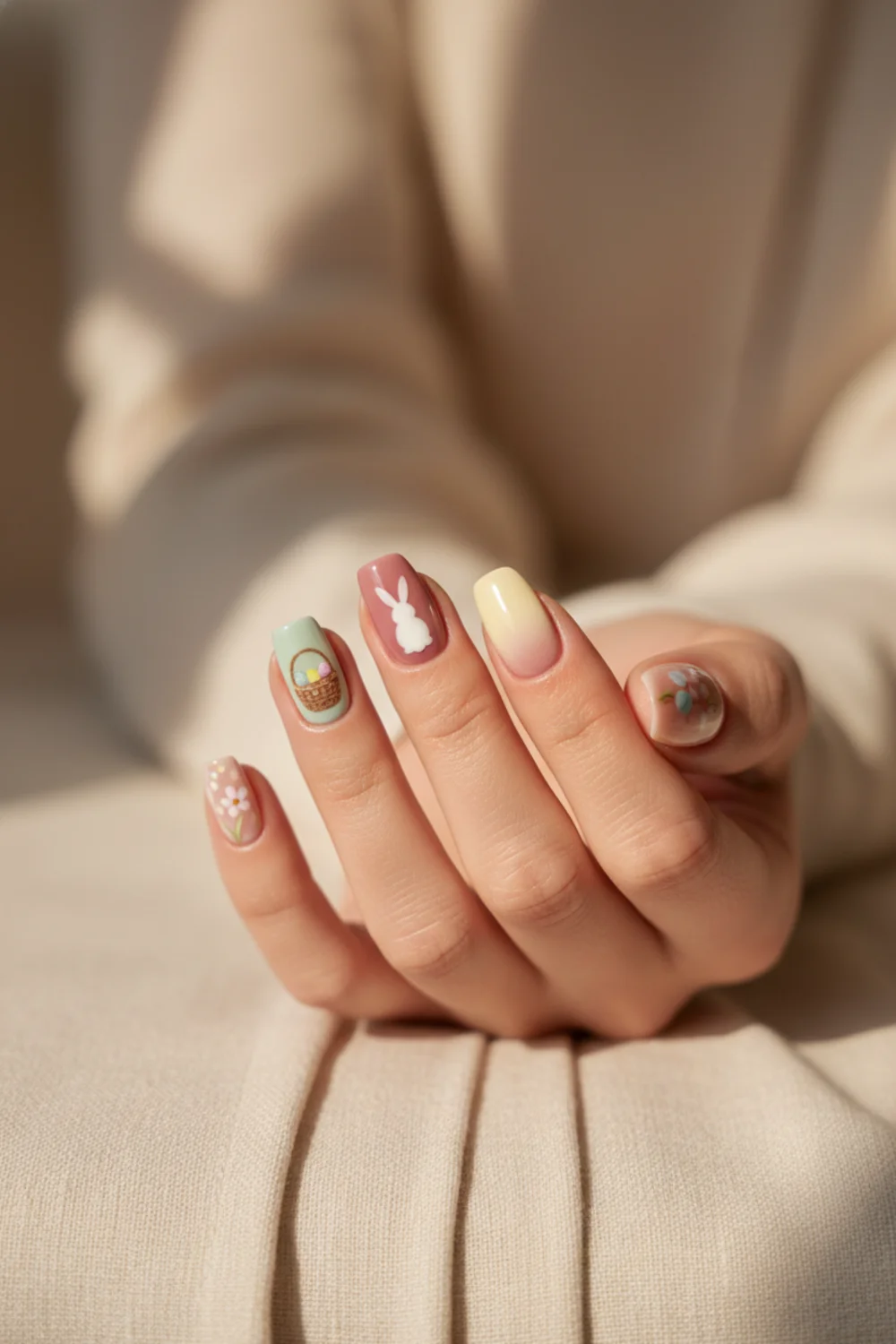 30 Easter Nail Design Ideas From Pastel Chrome To Lavender Floral — Pinterest pin