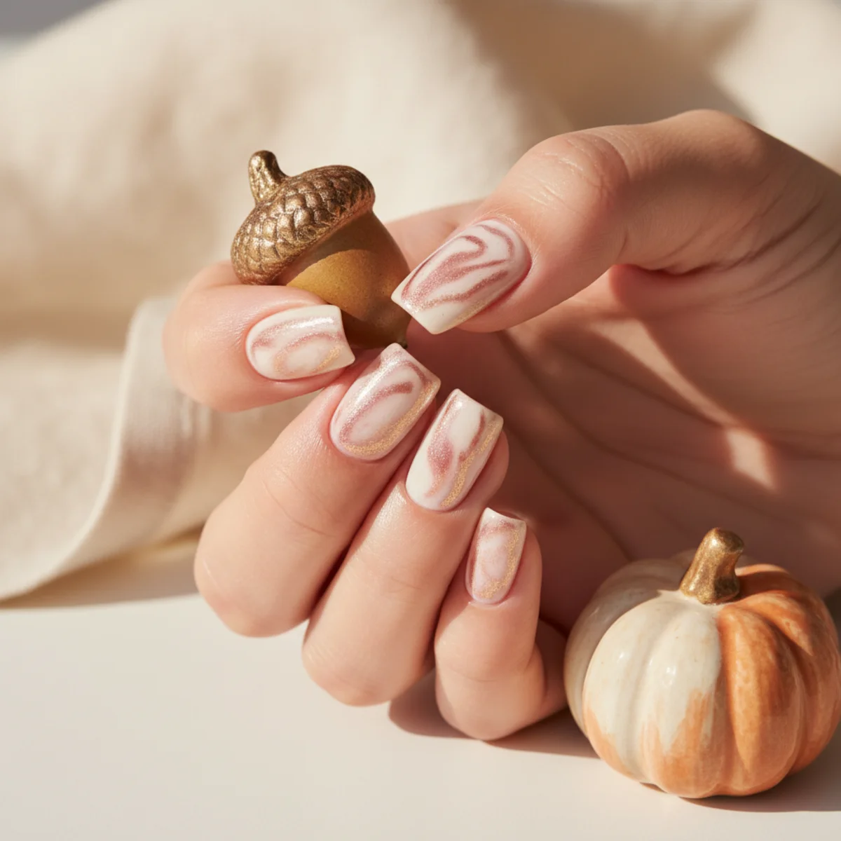 Caramel Latte Glaze — fall nail design ideas