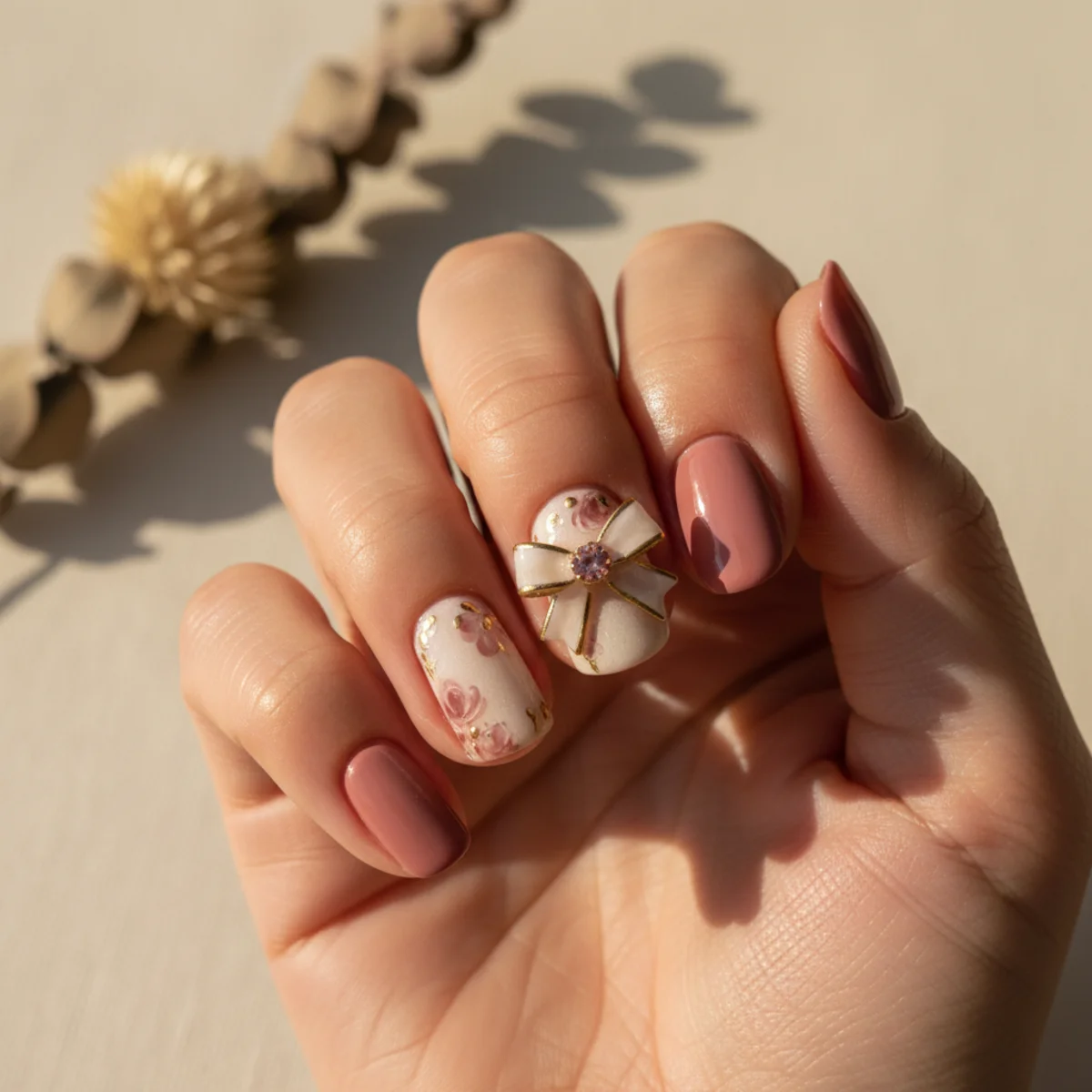 Hot Cocoa Sheer Wash — fall nail design ideas