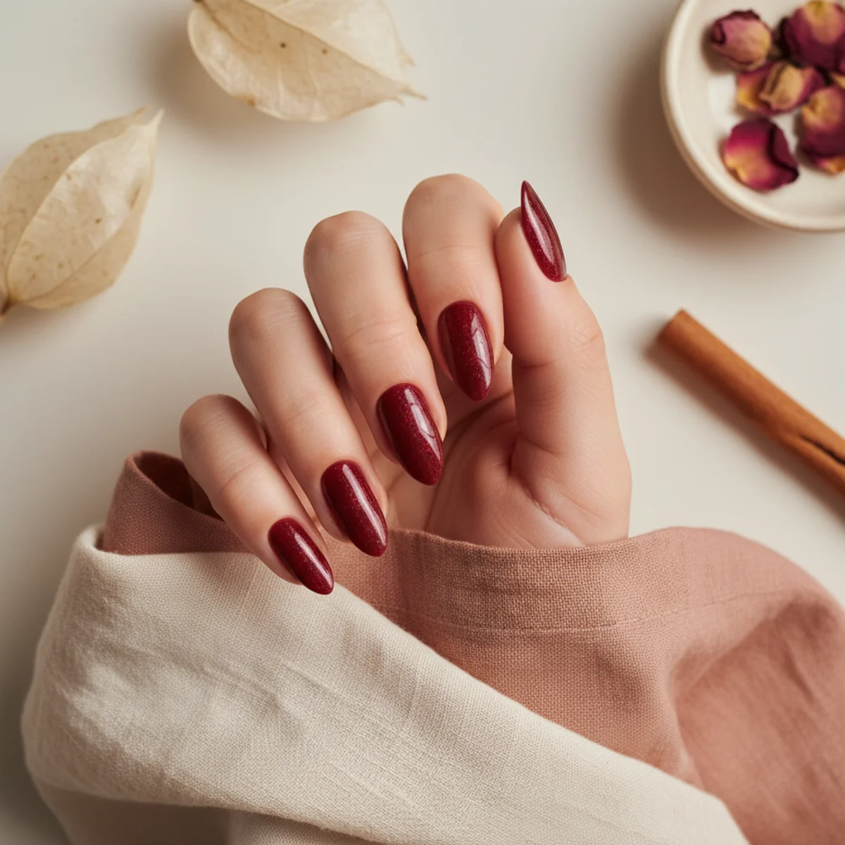 Foil Marble Caramel — fall nail design ideas