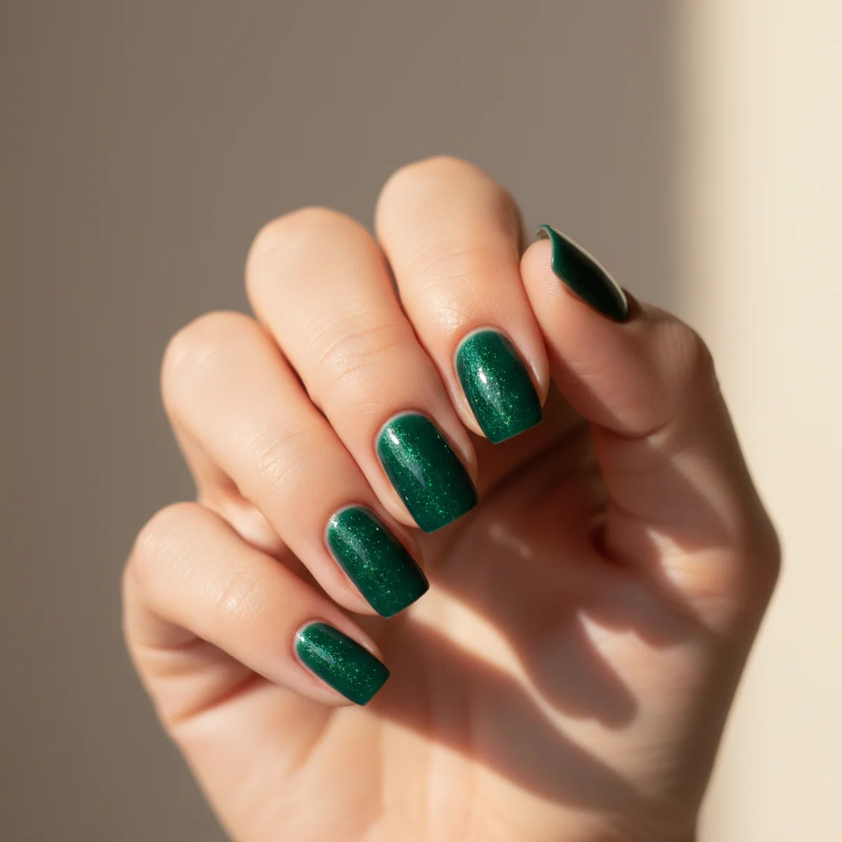Sheer Mocha With Foil — fall nail design ideas