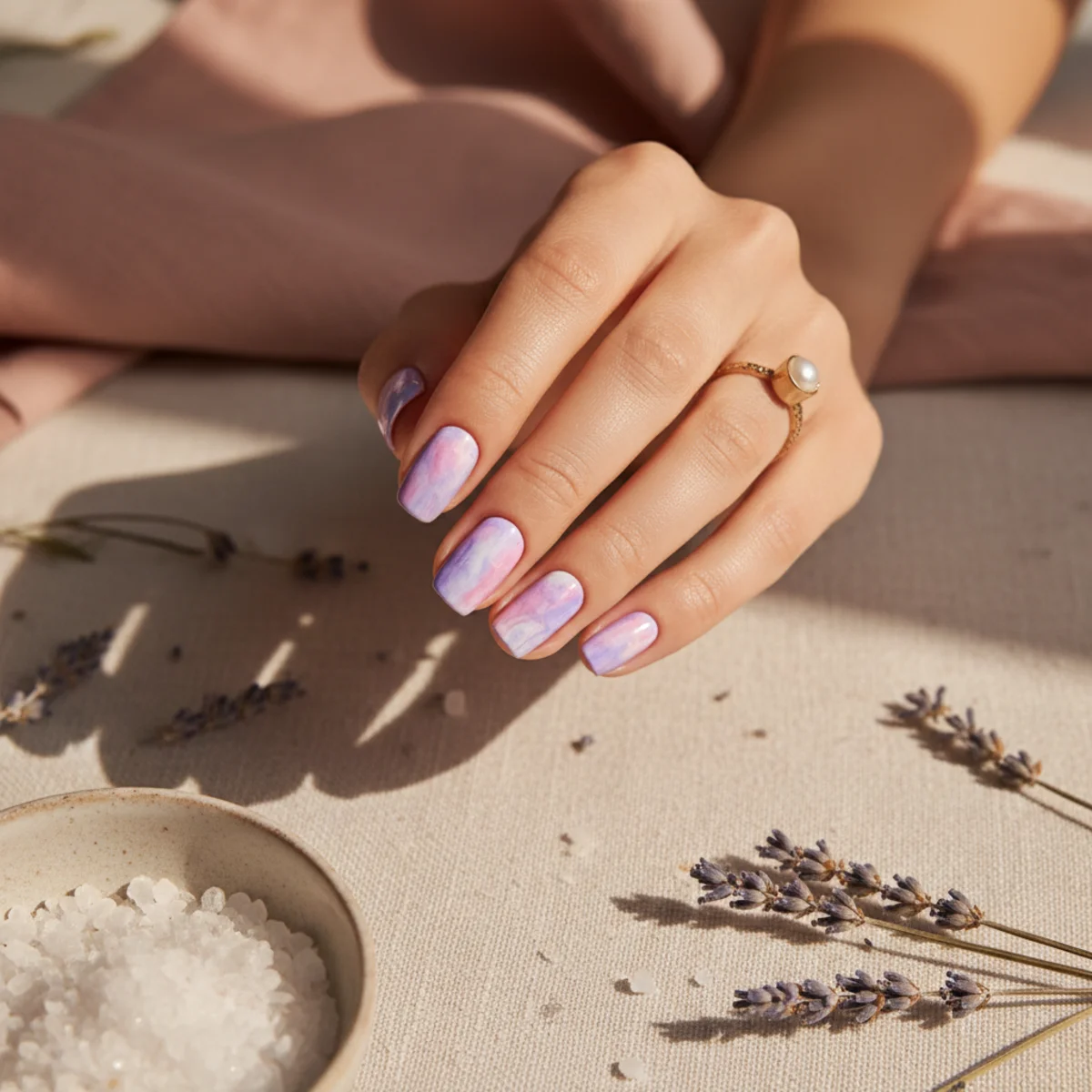 Tonal Burgundy Stripe — fall nail design ideas