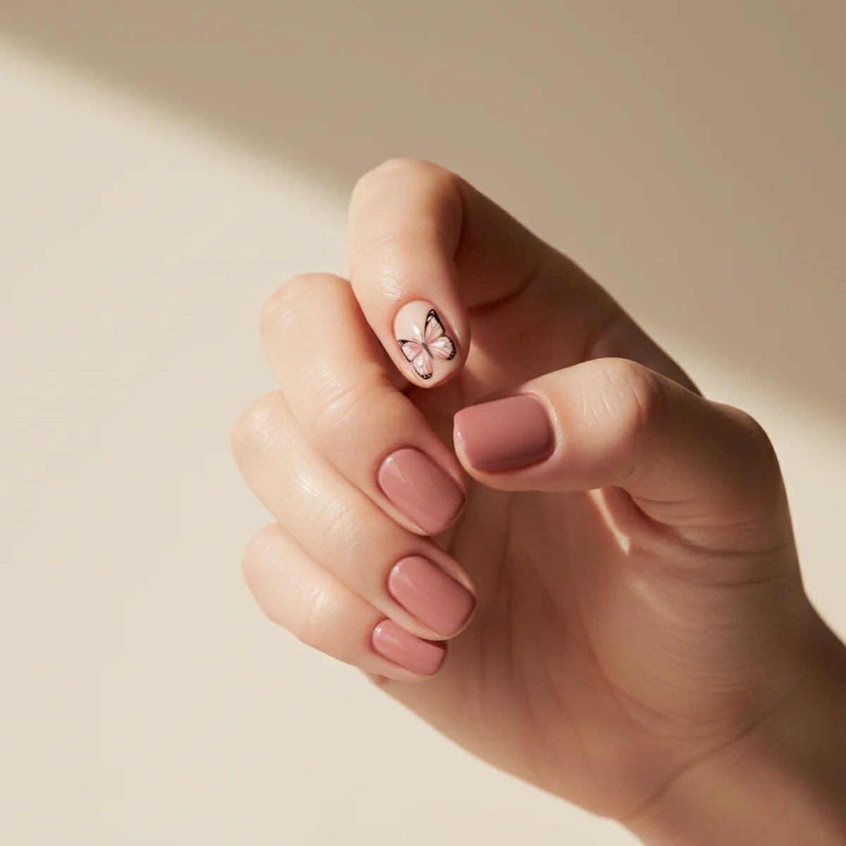 Milky Pink With Gold Speck — gel nail design ideas