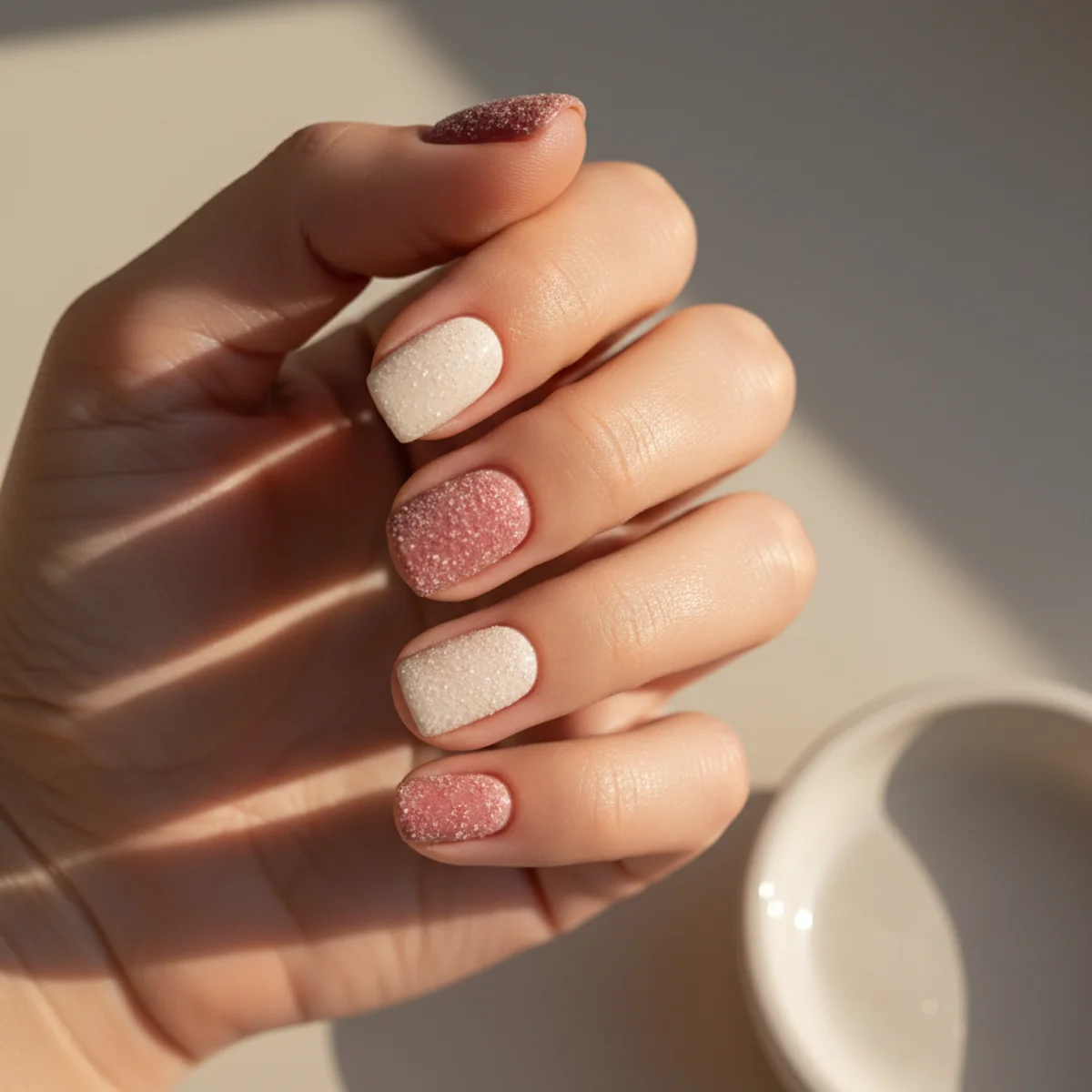 Cloud Painted Over Chrome — gel nail design ideas