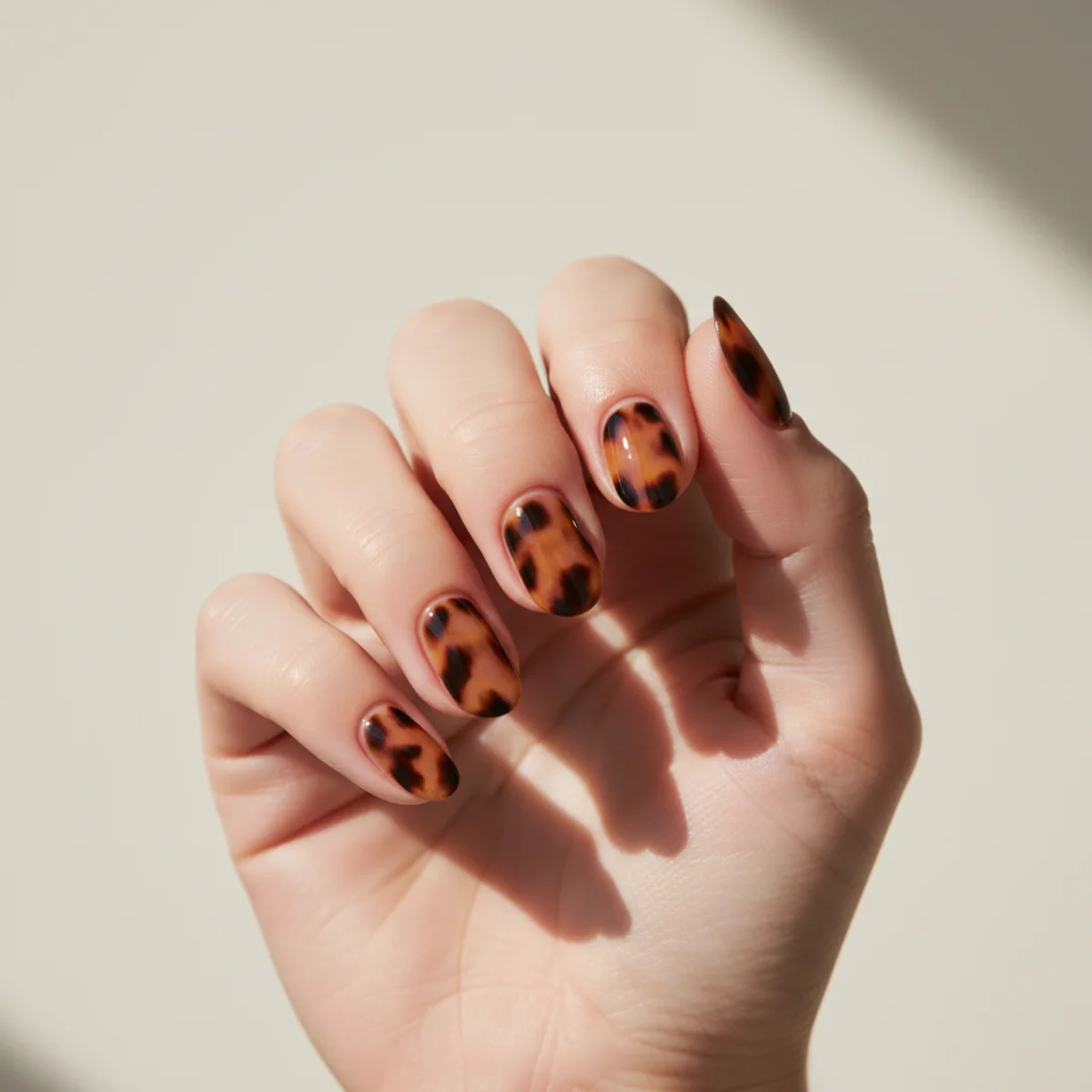Sheer Tortoise Shell — gel nail design ideas