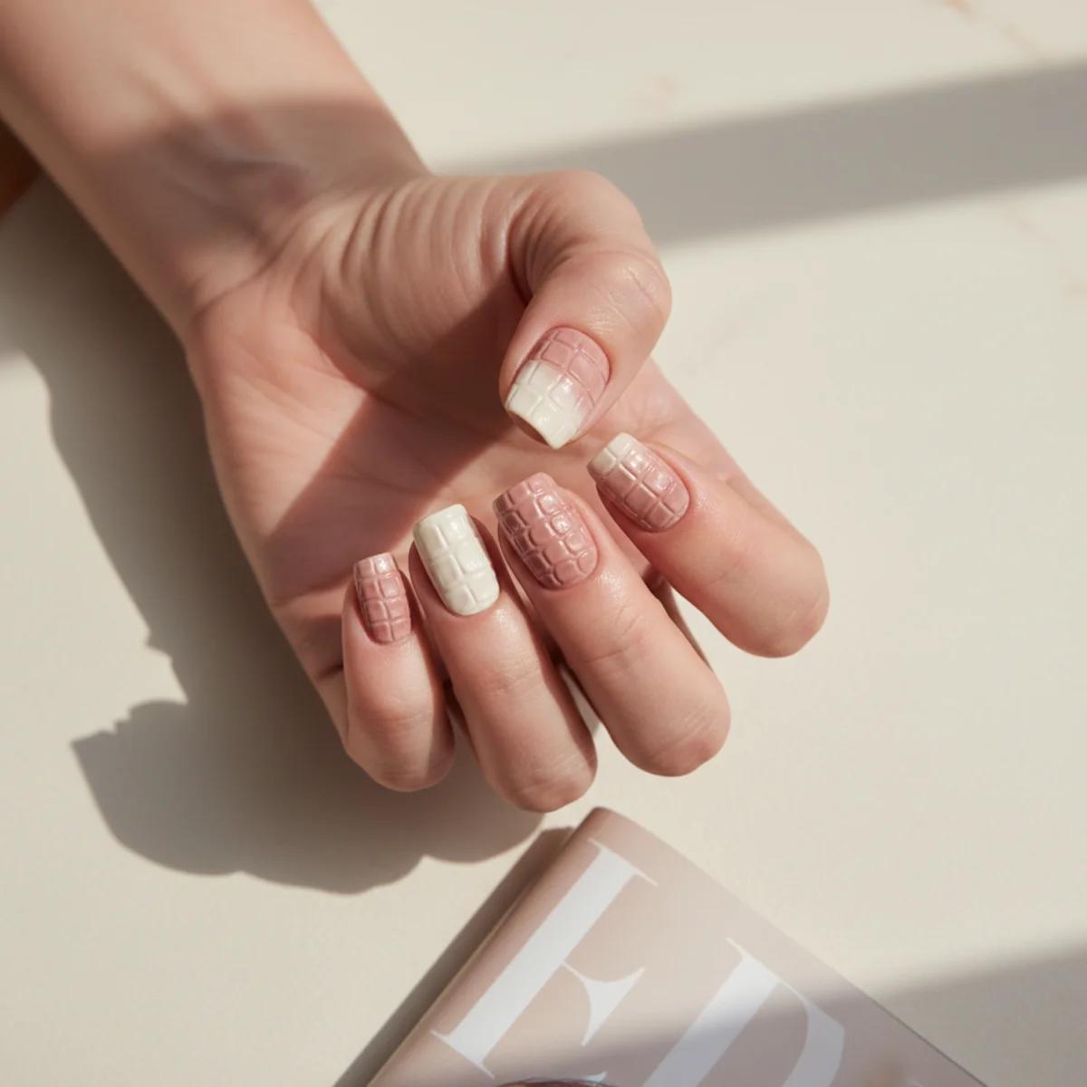 Negative French With Crystal — gel x nail design ideas
