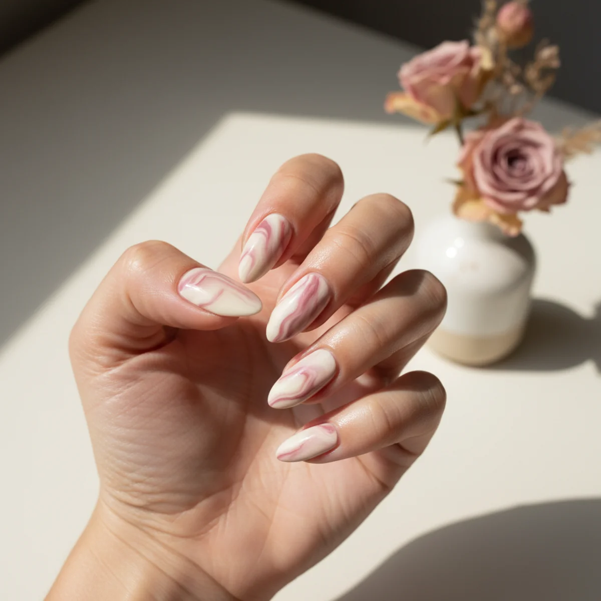 Hand-Painted Wave — gel x nail design ideas