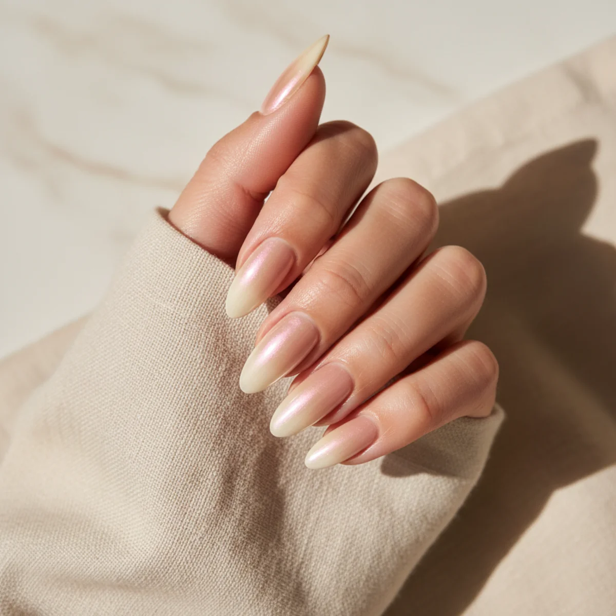 Foiled Crack Effect — long nail design ideas