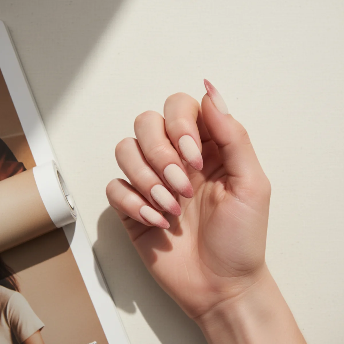Negative-Space Diamond Set — long nail design ideas