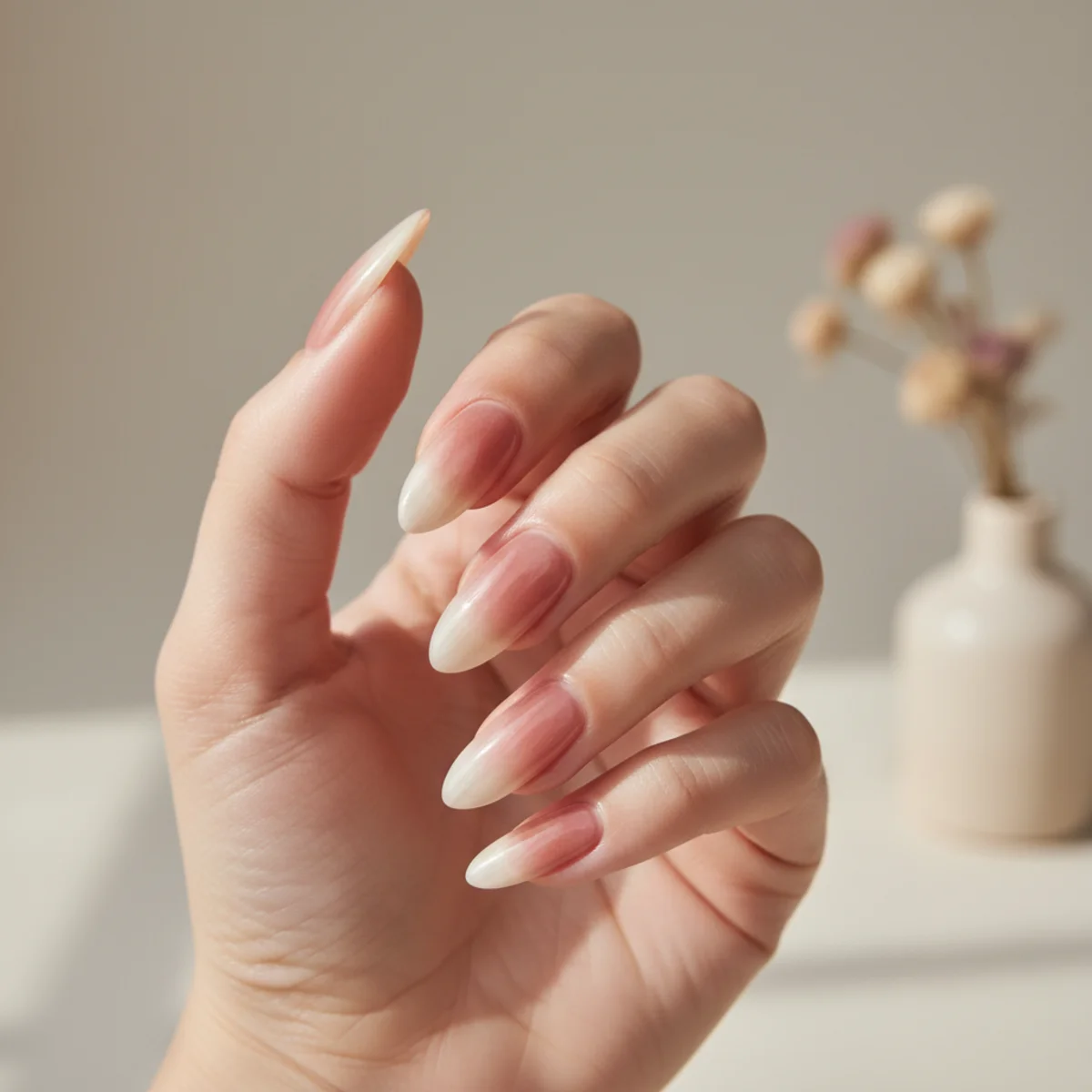 Three-Tone Vertical Stripe — long nail design ideas