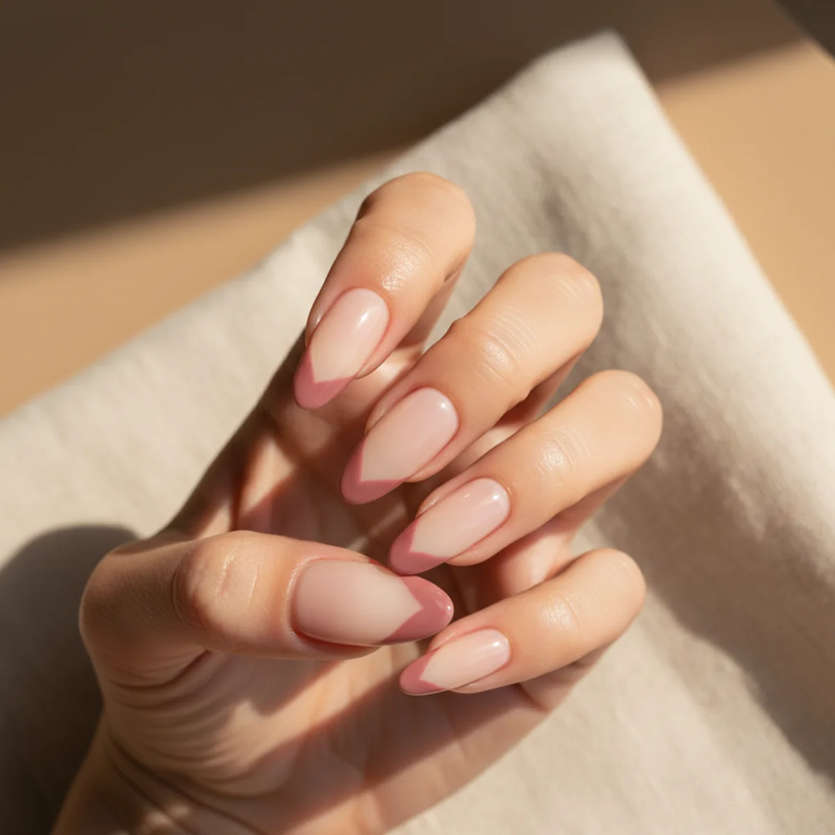 Asymmetric Chrome Half — long nail design ideas