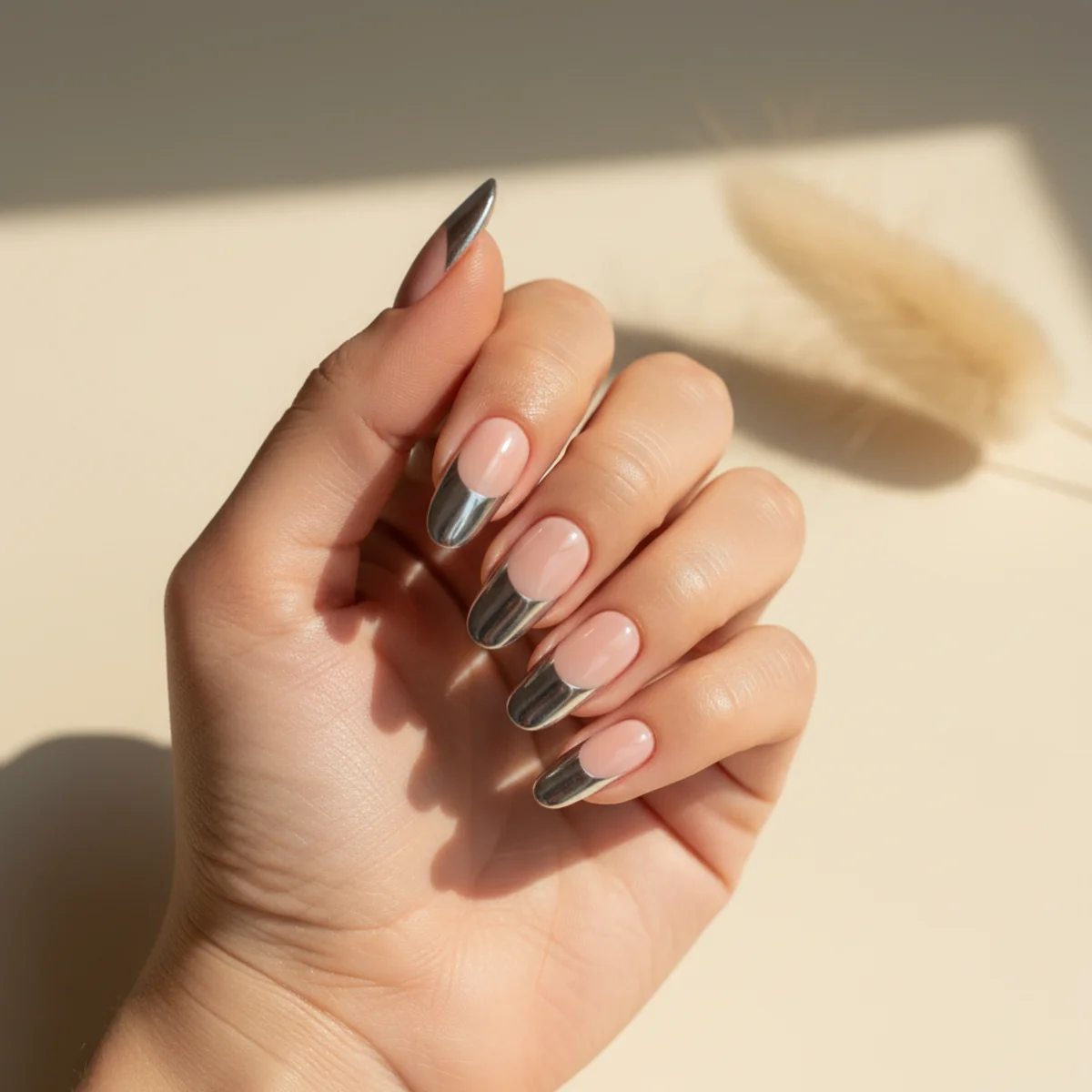Foil Marble Drag — long nail design ideas