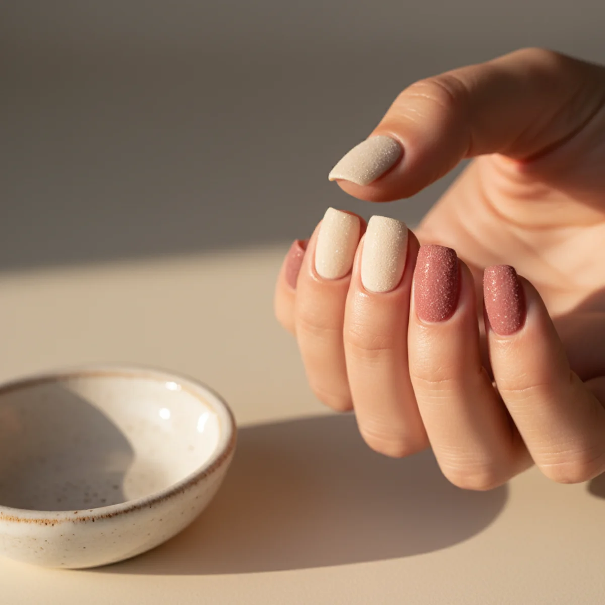 Sheer Champagne Minimalist — minimalist nail design ideas