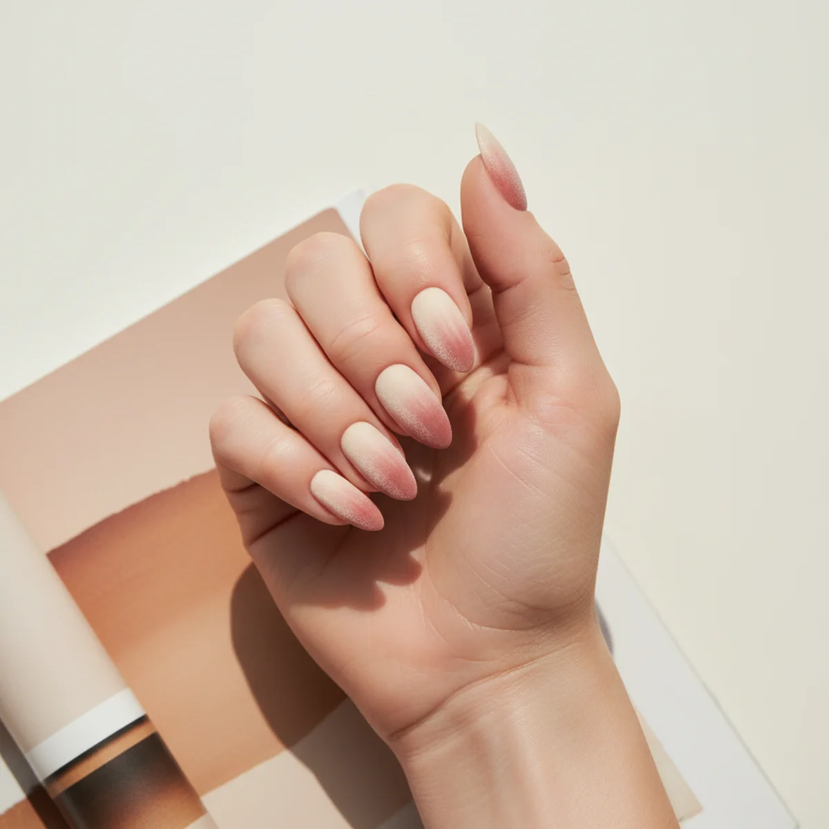 Reverse French Mauve — nail art design ideas for short nails