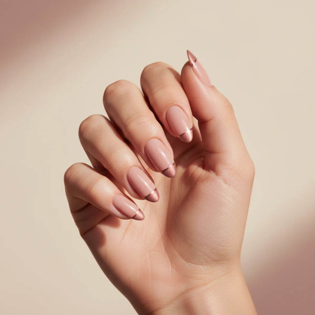 Coral Chrome Mirror — nail art design ideas for short nails