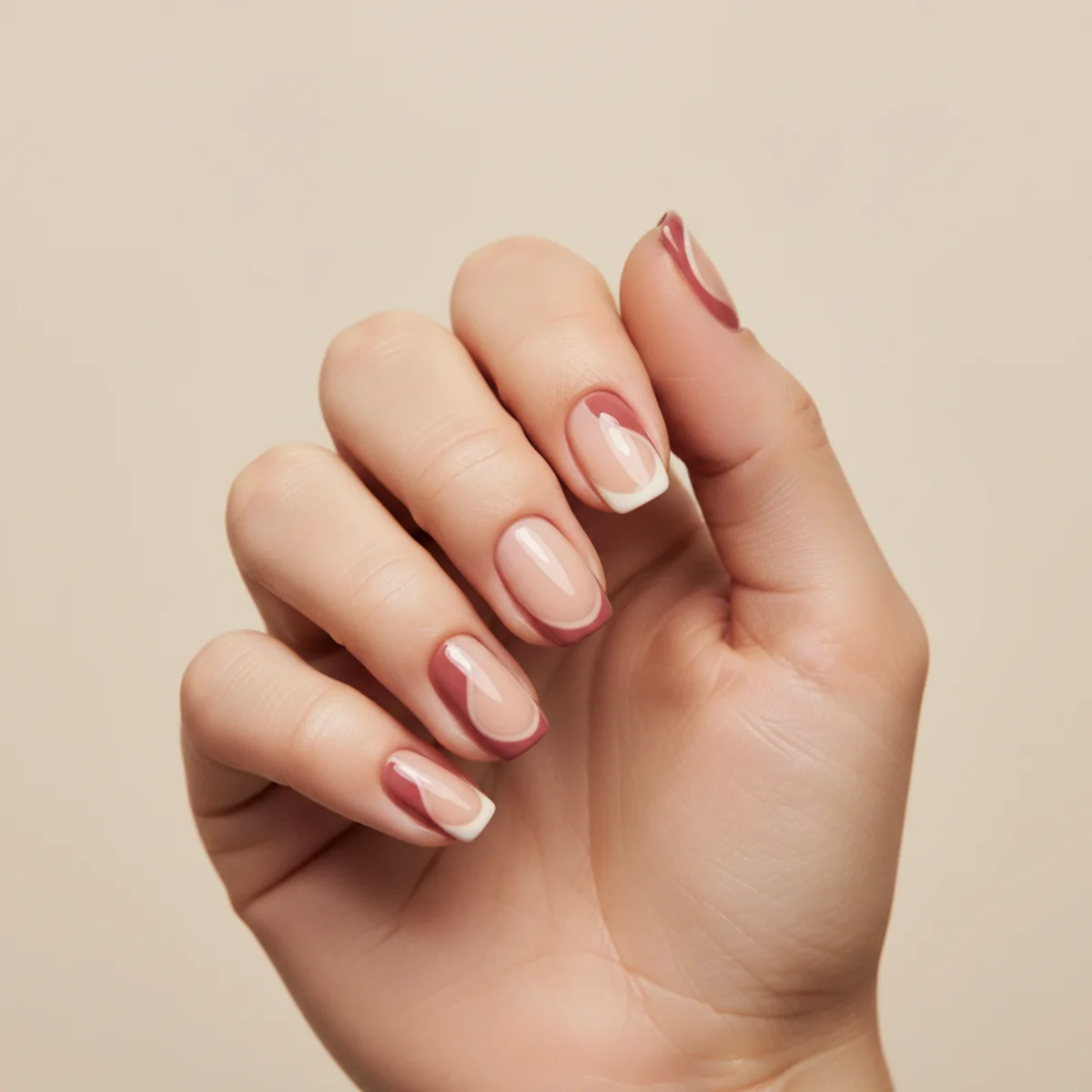 Asymmetric Chrome Half — nail art design ideas