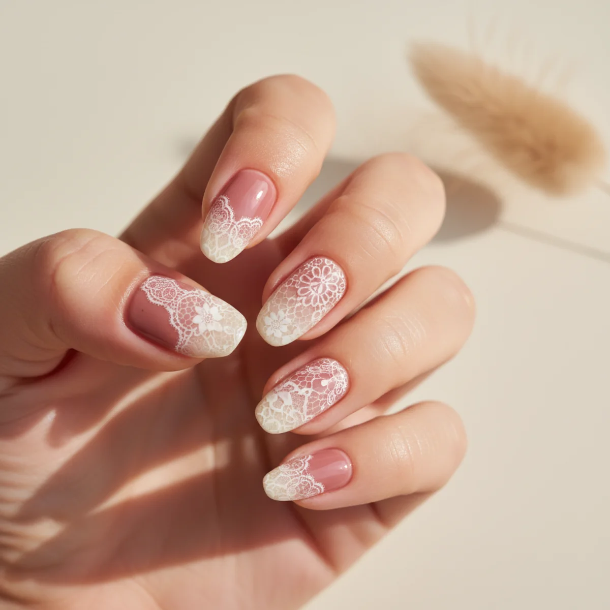 Red With Pearl Accent — nail color design ideas