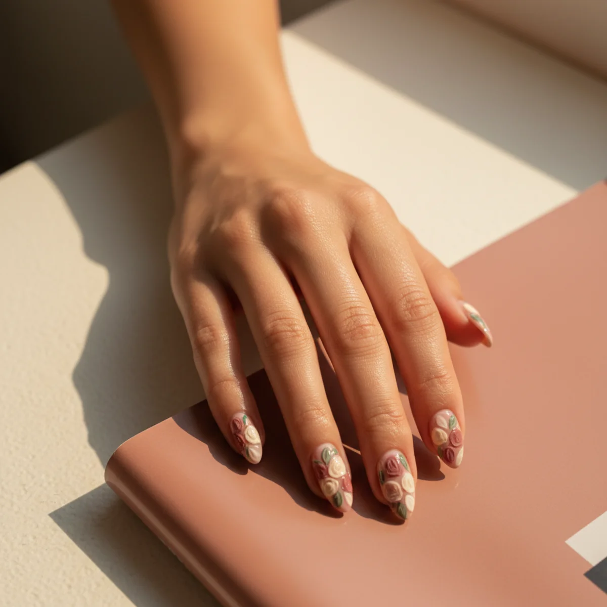 Hand-Painted Lace On Almond — nail design ideas almond shape