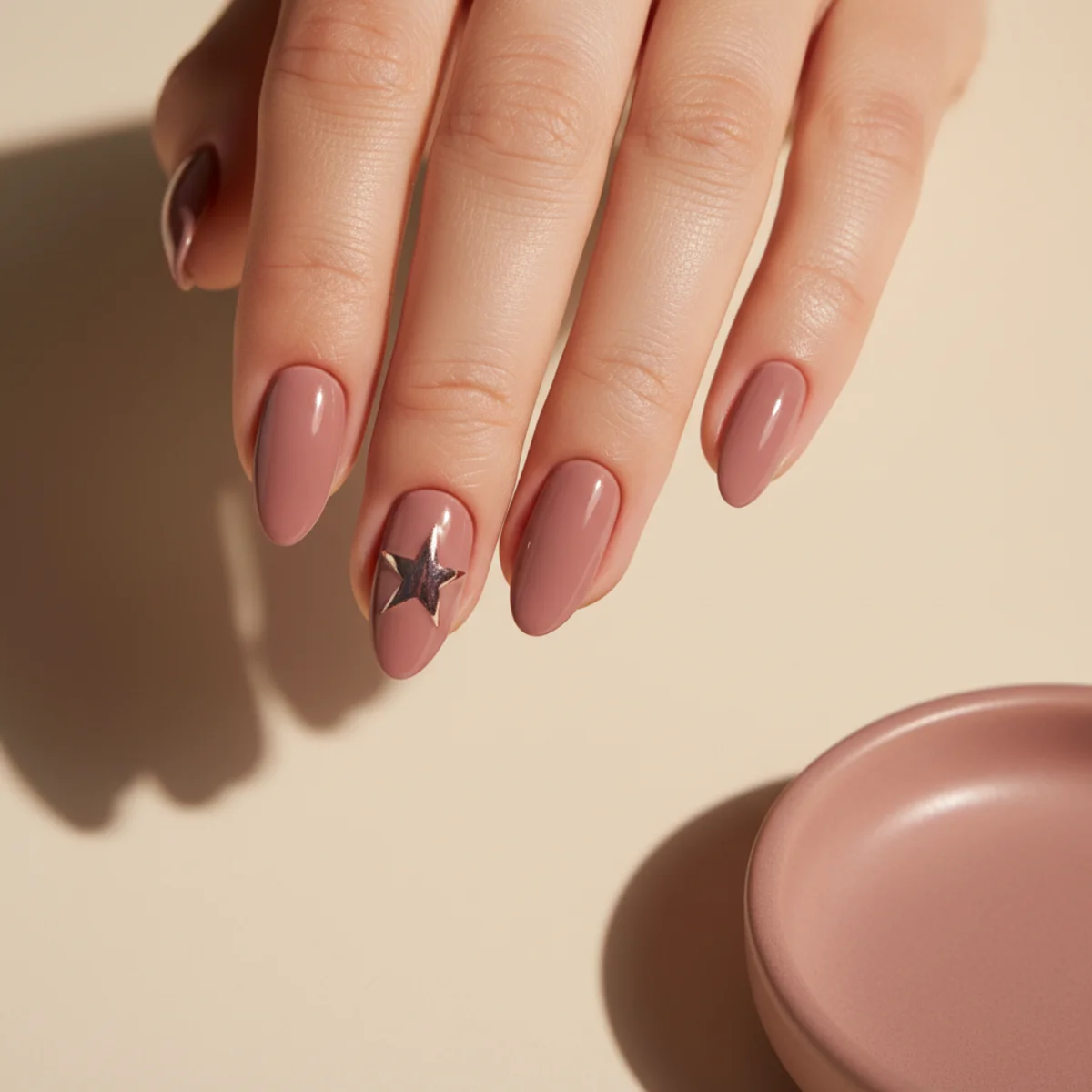Star Confetti On Almond — nail design ideas almond shape