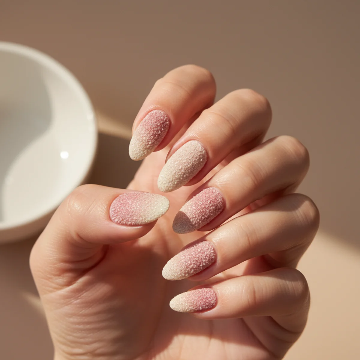 Aura Halo Pink On Almond — nail design ideas almond shape