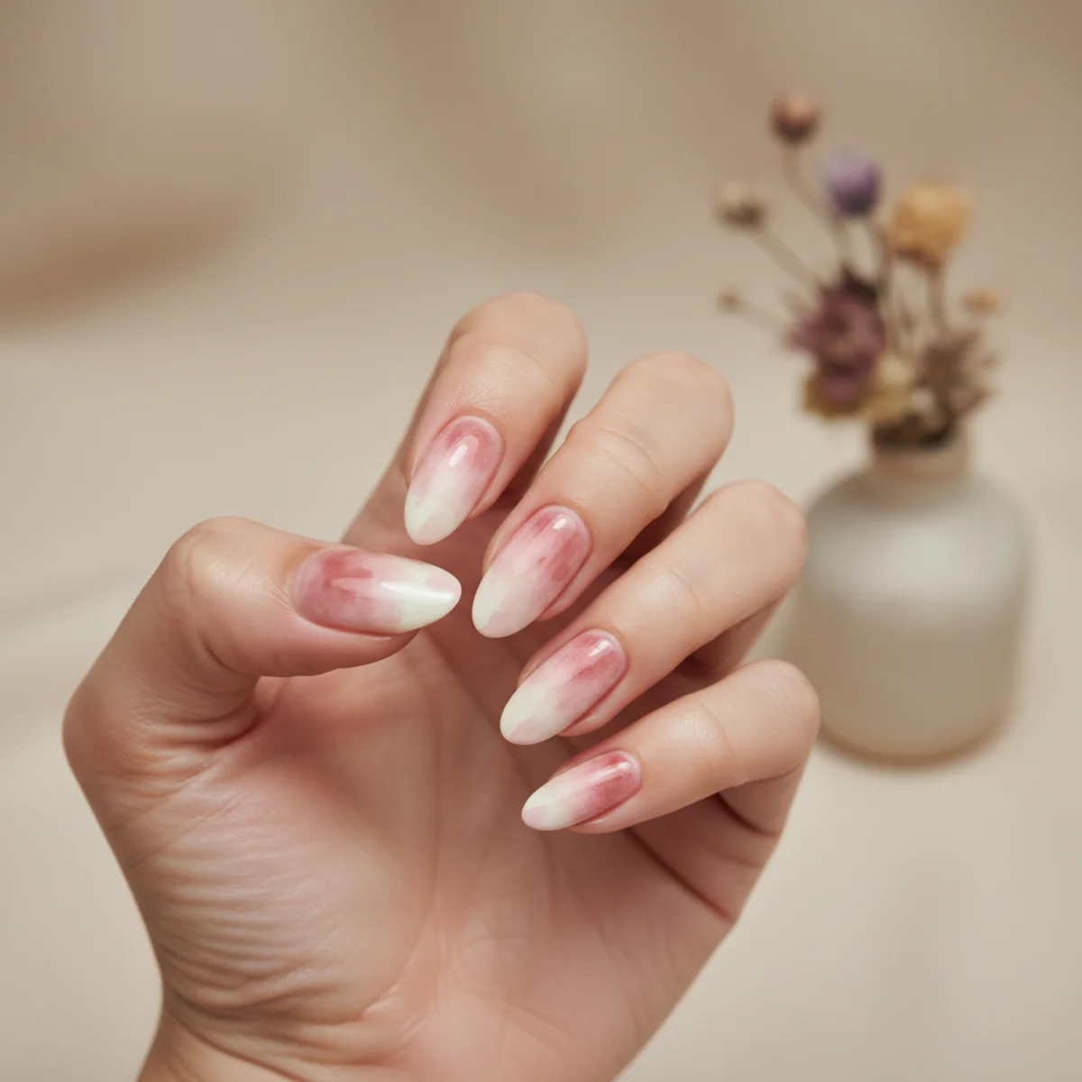 Aura French On Almond — nail design ideas almond shape